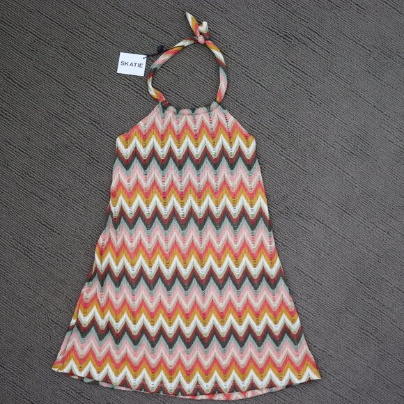 NWT Skatie Halter Crochet Mini Dress in Fleetwood Small - Picture 2 of 10